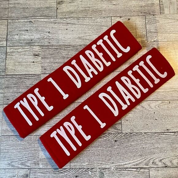 Custom, Medical Alert, Red & Black, Seat Beat Strap Cover, 2Pack - Picture 4 of 13